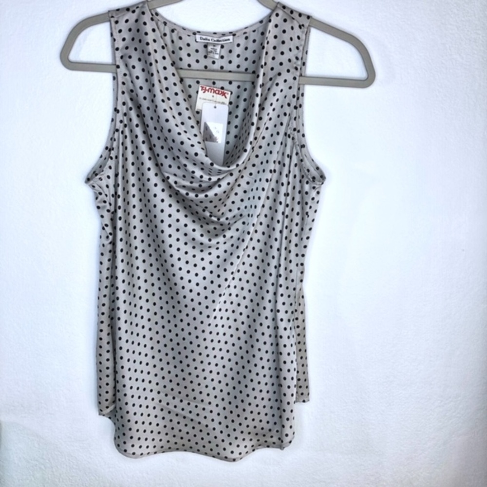 2 for $10 🛍️ Dalia Collection NWT Silky Poka Dot Shell  Top M